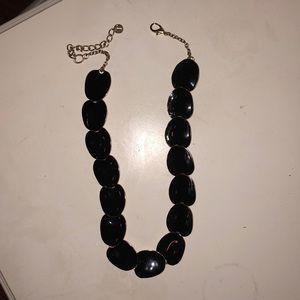 VINTAGE glossy black necklace